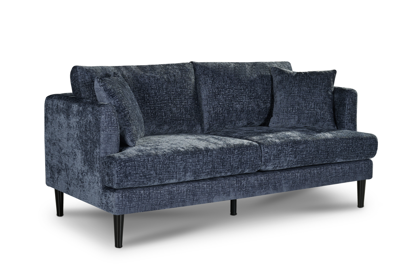 Blue Textured Chenille Emilia 3 + 2 Seater Sofa Set