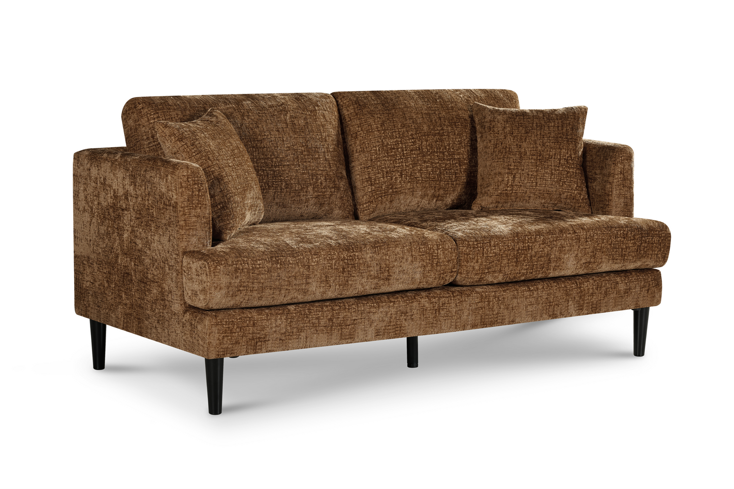 Brown Textured Chenille Emilia 3 + 2 Seater Sofa Set