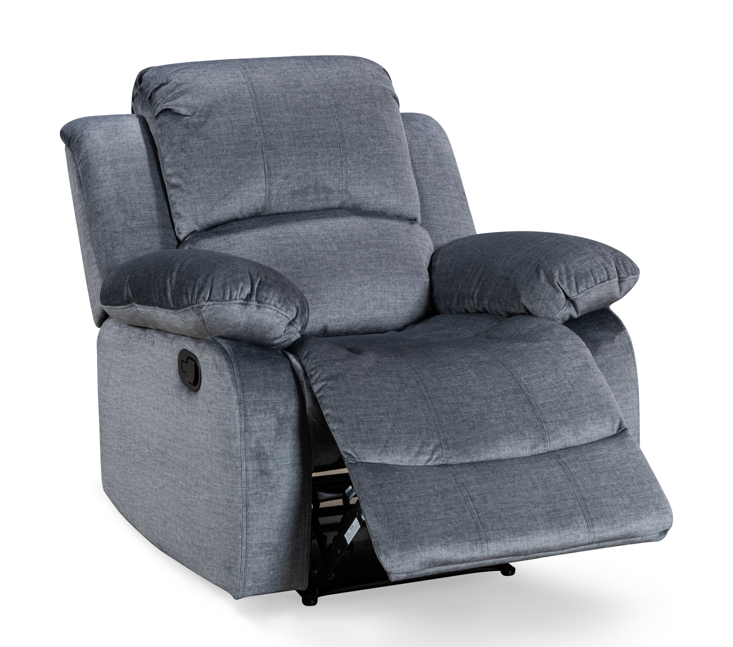 Chenille Fabric Grey 3 + 1 Seater Valencia Manual Recliner Sofa Set