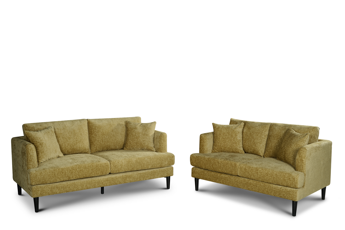 Gold Textured Chenille Emilia 3 + 2 Seater Sofa Set